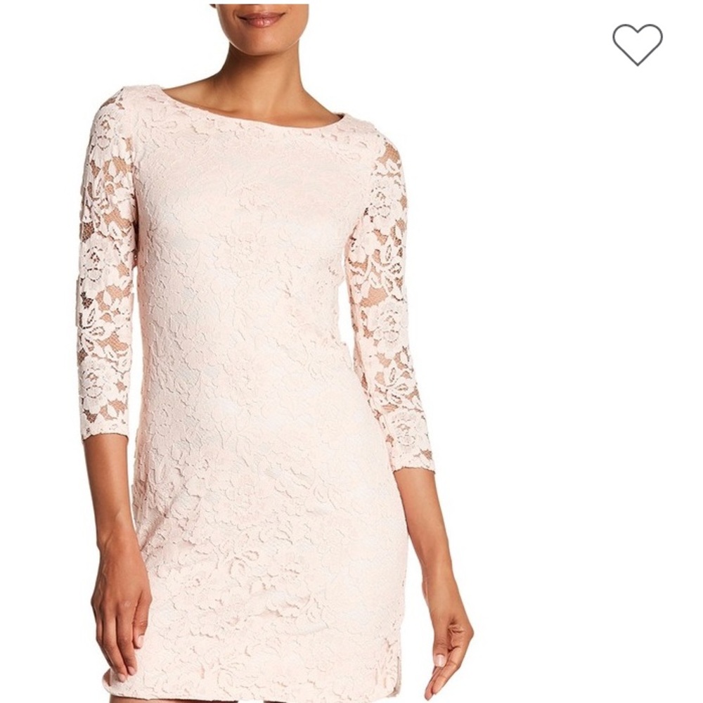 Vince Camuto Black Lace Overlay 3/4 Sleeve dress - Picture 2 of 7